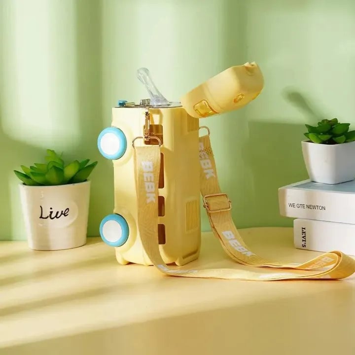 270gms 500ml Cute Bus Design Kids Water Bottle - Yellow