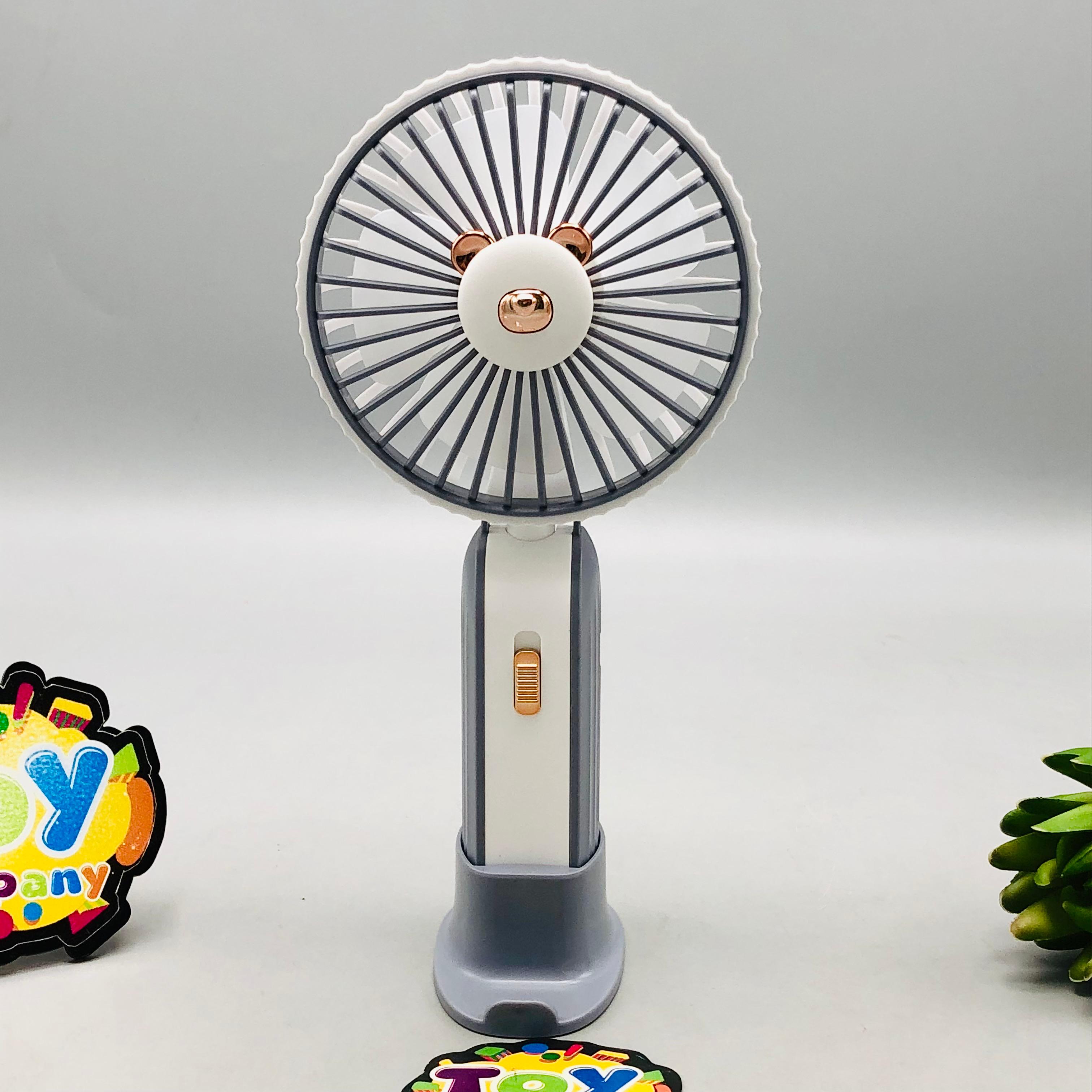 7.5" Rechargeable Bear Foldable Head Cooling Fan With Light