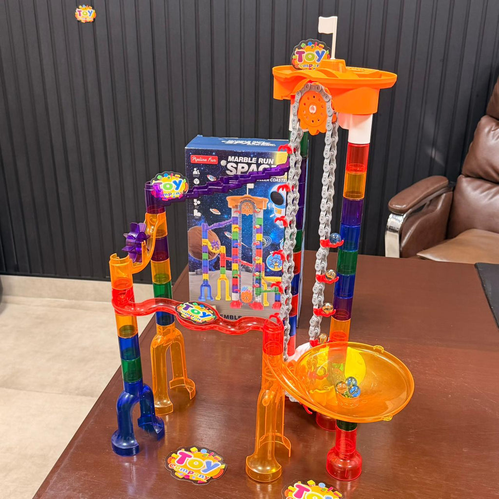 DIY 3D Space Marble Run Roller Coaster Building Blocks