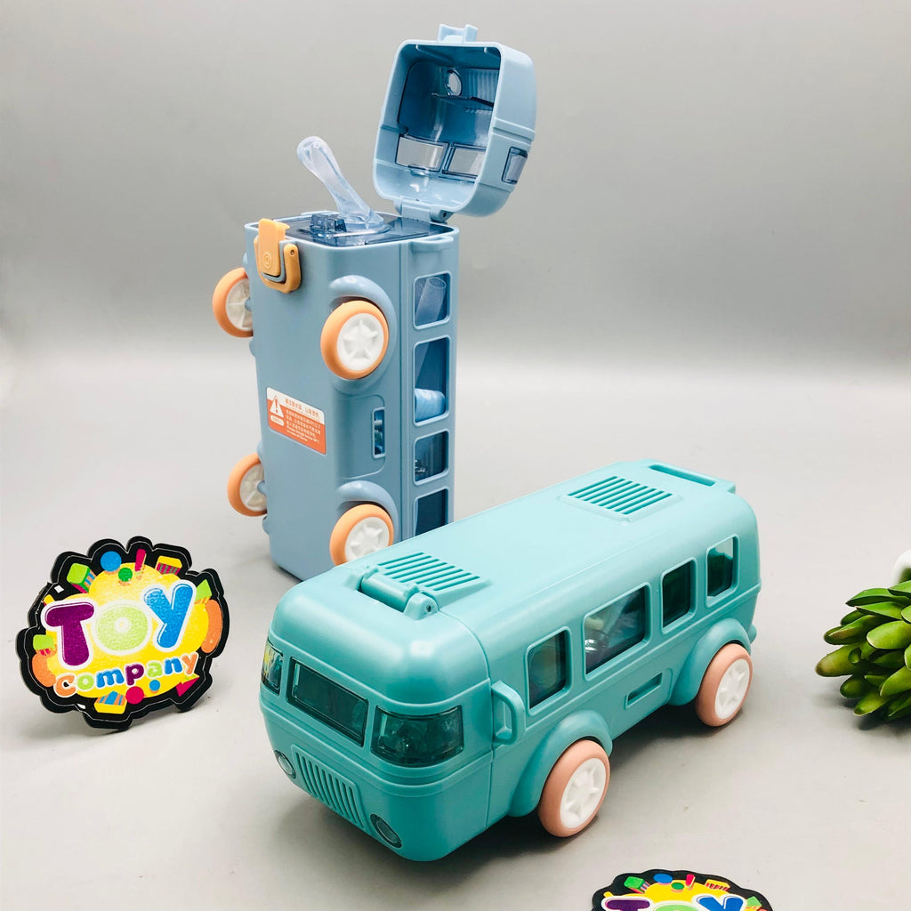 270gms 500ml Cute Bus Design Kids Water Bottle - Green/Blue