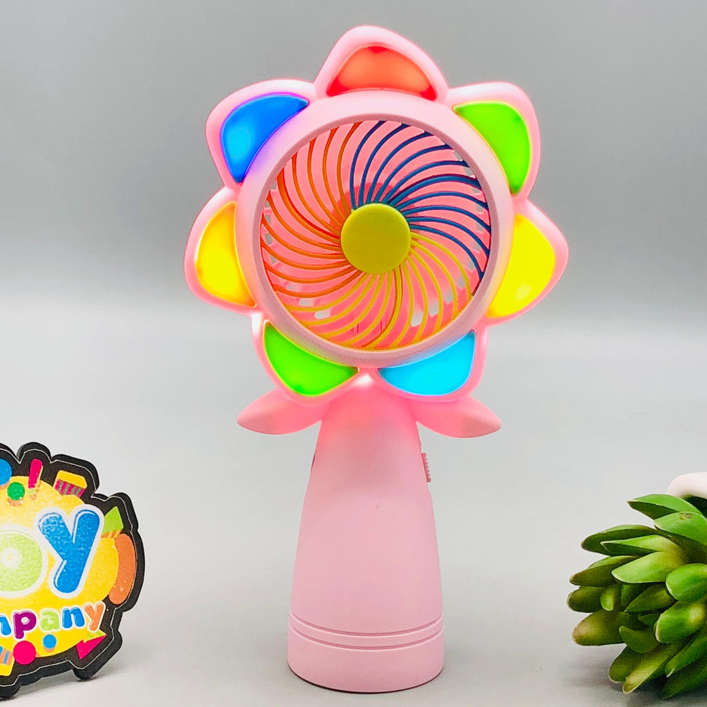 7" Rechargeable Seven Color Flower Mini Cooling Fan