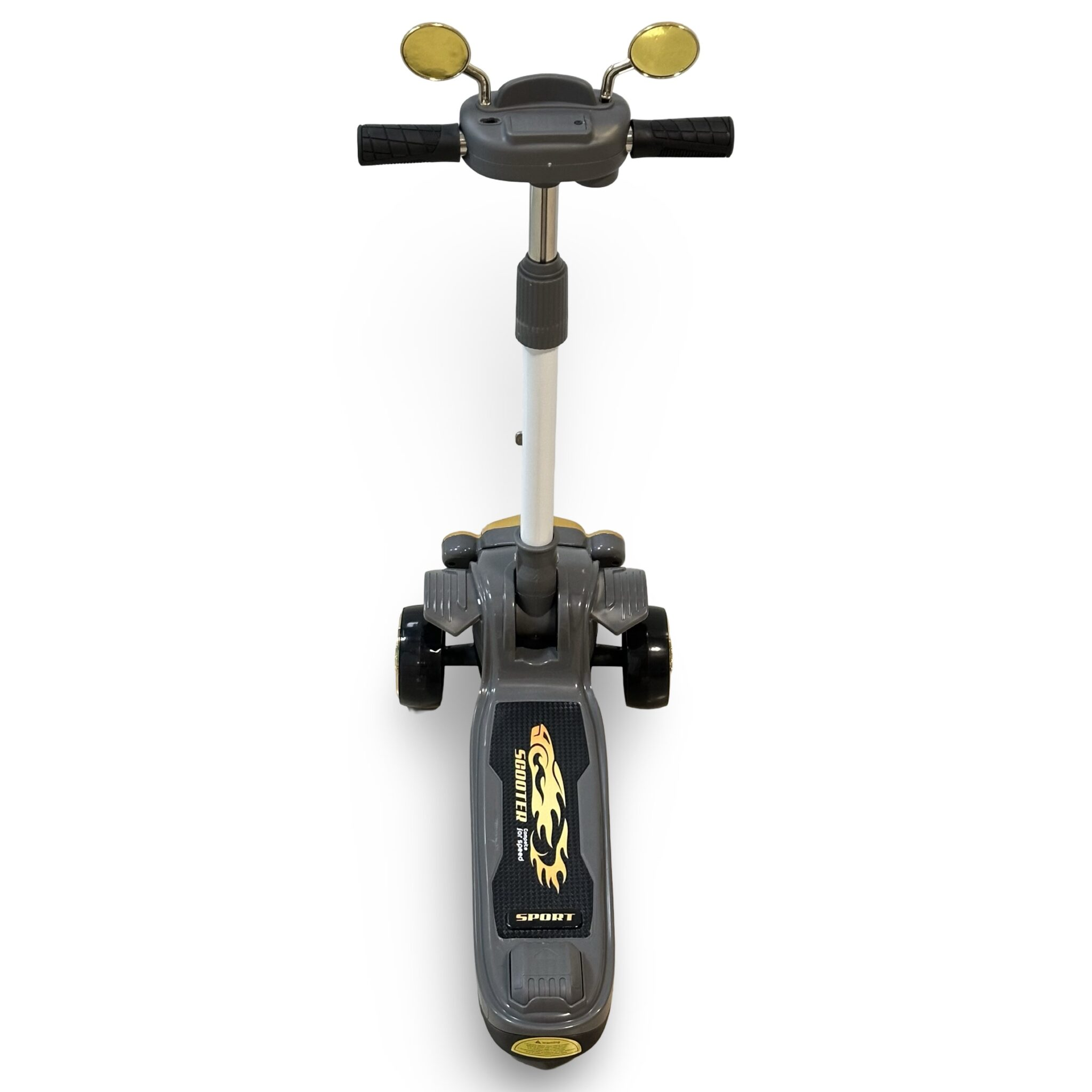 Vintage Car Design Kids Scooter With Light & Music - Gray