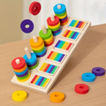 Wooden Montessori Color Matching Pillar Pair Set