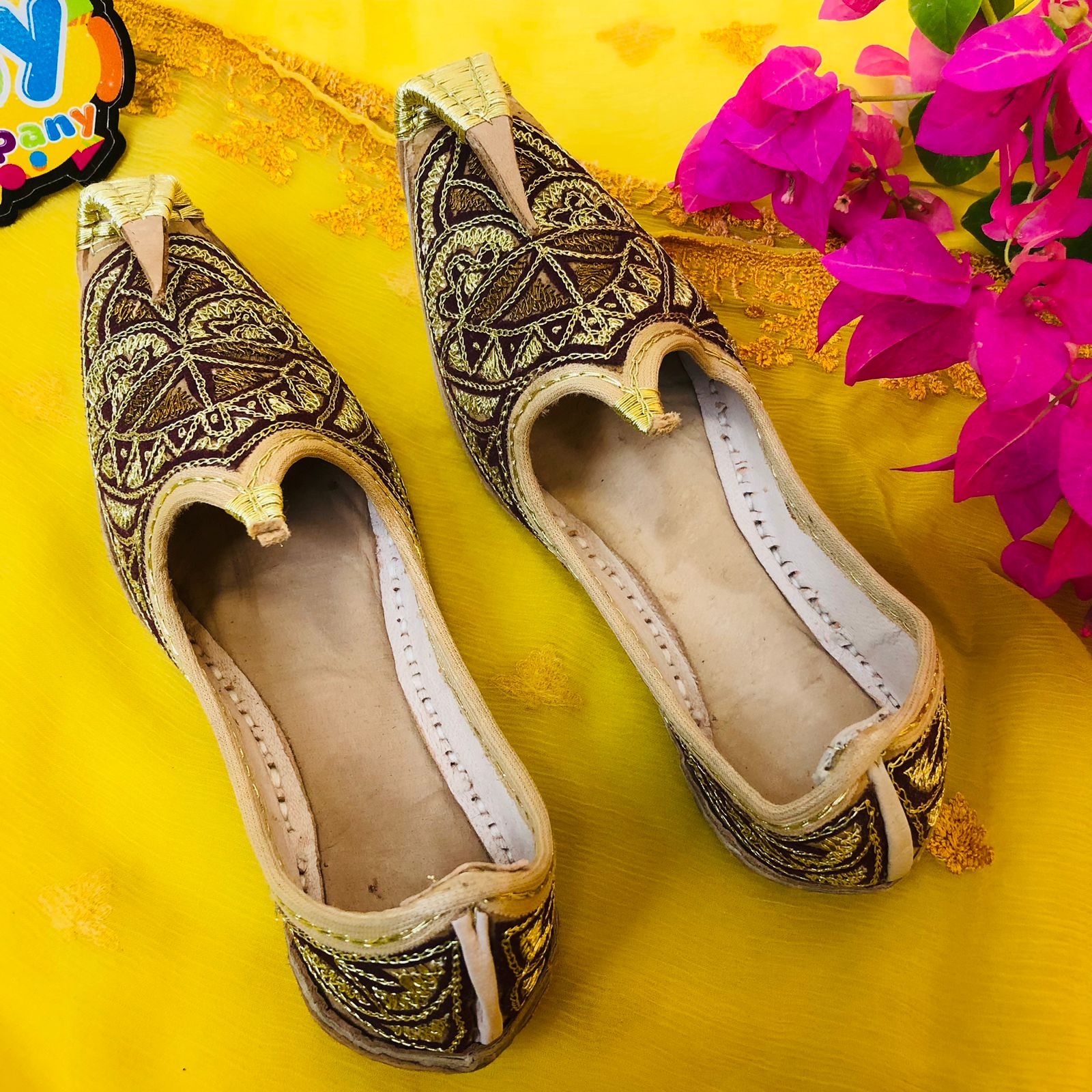 Hand-Made Traditional Khussa For Boys - Multi Brown